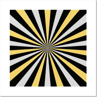 MM05A- Rays of black and yellow Minimal Art Posters and Art